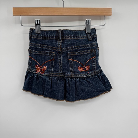 The Children's Place Dark Wash Denim Skort Butterfly Pattern Jewels Size 4 - Picture 8 of 15